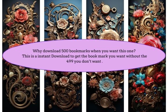 Baroque Floral Bookmark Set