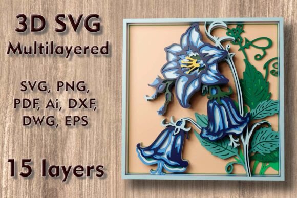Bellflowers 3D SVG Multilayer Cut Files