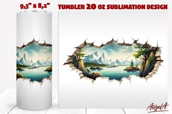 Camping Sublimation Tumbler Wrap: Nature Design