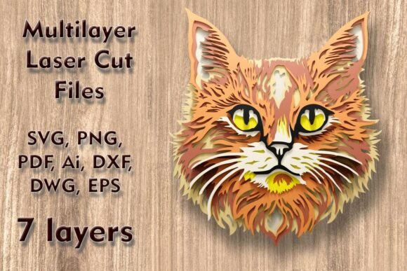 Cat 3D Multilayer Laser Cut Files: Creating Depth and Dimension in Modern Wall Decor