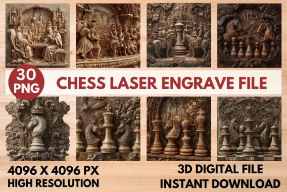Chess Laser Engrave File for Precision