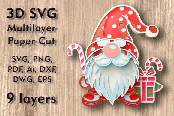 Creating Enchanting Holiday Decor: A Guide to 3D Christmas Gnome SVG Paper Cut Files