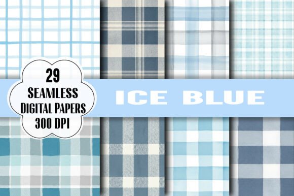 Elevate Designs with Ice Blue Watercolor Plaid