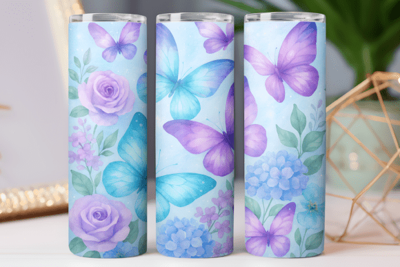 Elevating Drinkware with the Butterflies 3d Skinny Tumbler Wrap 20oz Design