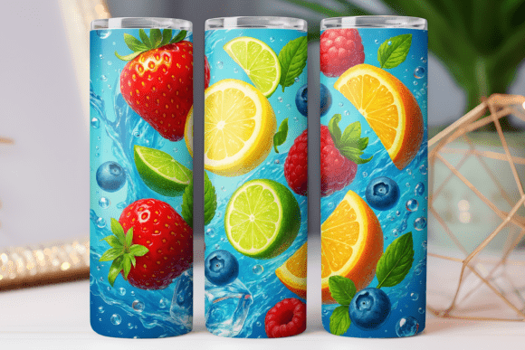 Fruit Print 3D Tumbler Wrap 20oz Skinny: Integrating Digital Assets into Sublimation Workflows