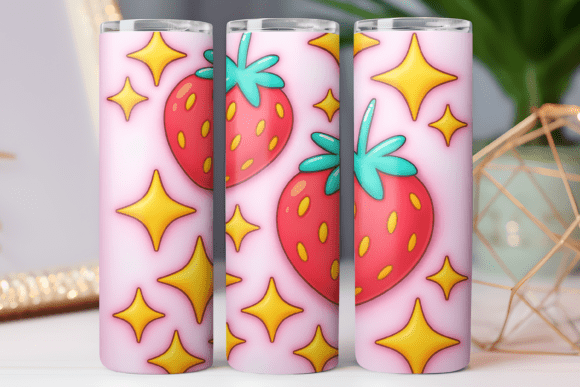 Fruit Print 3D Tumbler Wrap Design