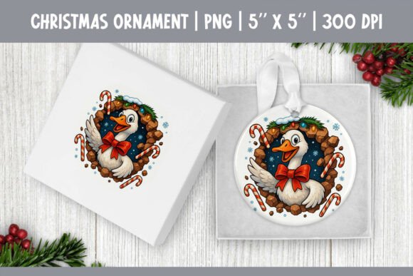 Goose Christmas Ornament 3D PNG: A Whimsical Design for Festive Creativity