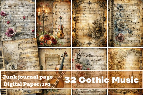 Gothic Music Junk Journal Pages: A Strategic Asset for Creative Branding and Design