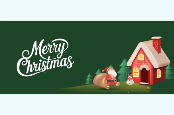 High Quality Vector 3D Christmas Poster