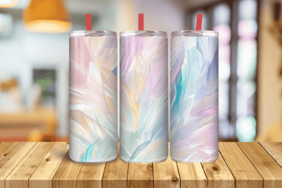 Iridescent Feathers 20 Oz Skinny Tumbler: Elevating Sublimation Design with AI Precision