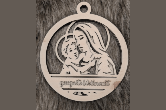 Laser Cut Layered Madonna Child Ornament