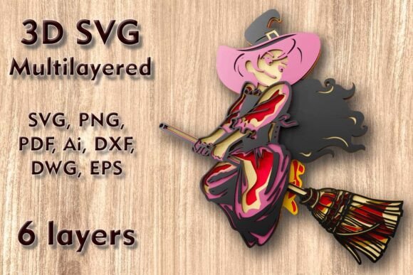 Mastering Witch 3D SVG Multilayer Cutting Files for Enchanting Home Decor