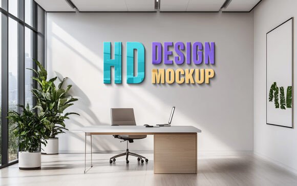 Modern Office Indoor Wall Logo Mockup: Elevating Brand Presence in Professional Spaces