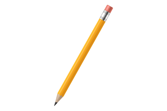 Realistic Yellow Pencil Mockup