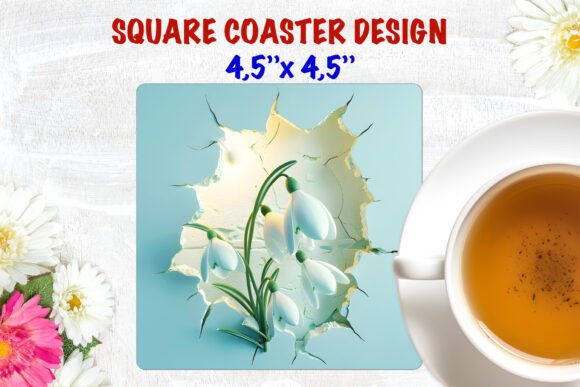 Square Coaster Sublimation: Spring Floral Designs