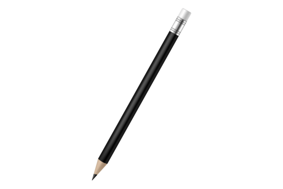 Strategic Visual Communication: Leveraging the Pencil Mockup. Realistic Black Wooden Gr for Brand Clarity