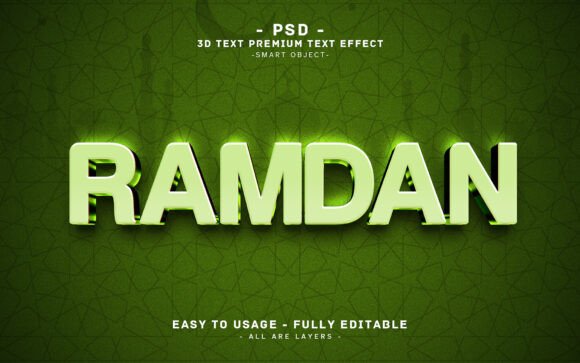 Strategic Visual Impact: Leveraging 3D Text Effect Ramadan - Premium Design for Brand Growth