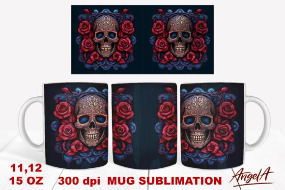 The Art of Dark Elegance: Mastering the Gothic Skull Mug Wrap with Floral Motifs