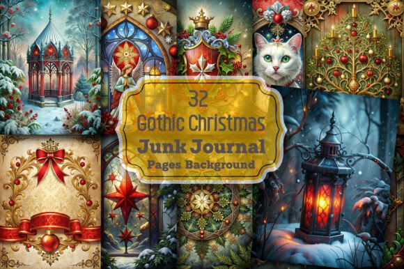 Unlocking the Dark Elegance of a Gothic Christmas Junk Journal Page